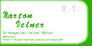 marton velner business card